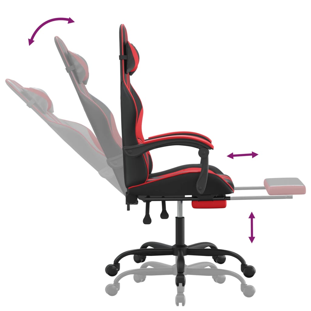 Gaming-Stuhl Drehbar Schwarz und Blau Kunstleder