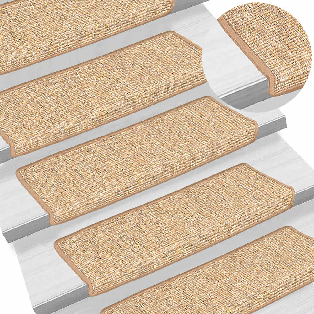 Stufenmatten 15 Stk. 65x21x4 cm Dunkelbeige Rechteckiger Rand