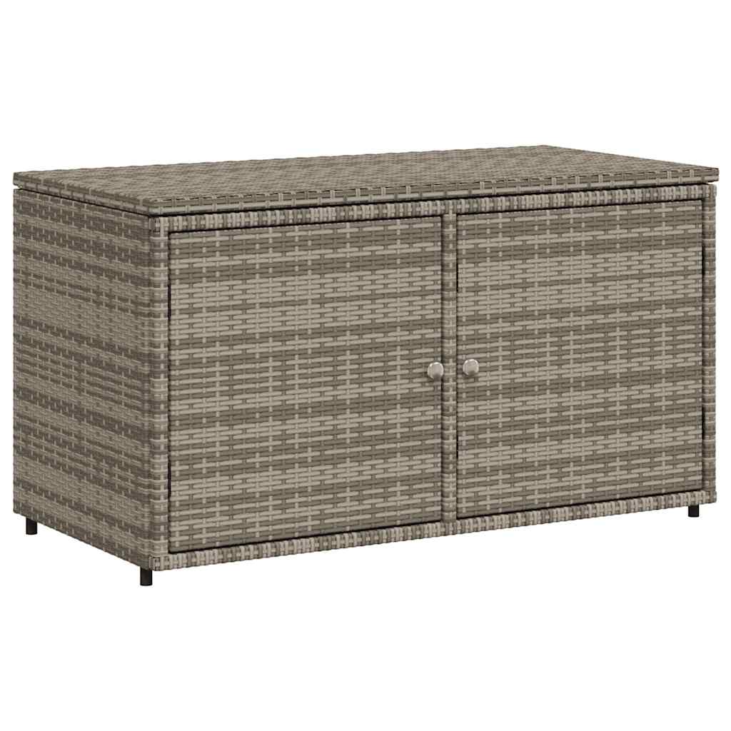 Gartenschrank Schwarz 110x55x60,5 cm Poly Rattan