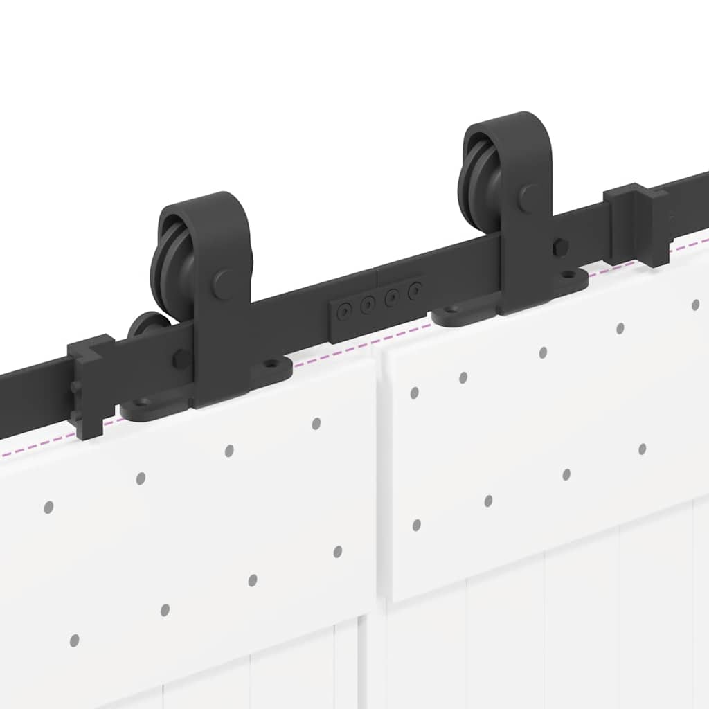Schiebetürbeschlag-Set 366 cm Stahl Schwarz