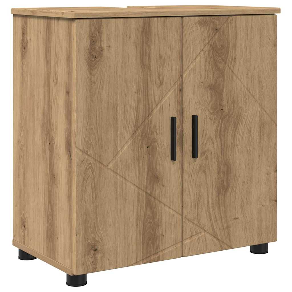 Badezimmermöbel-Set mit Tür 2 pcs Weiß Holzwerkstoff & Metall