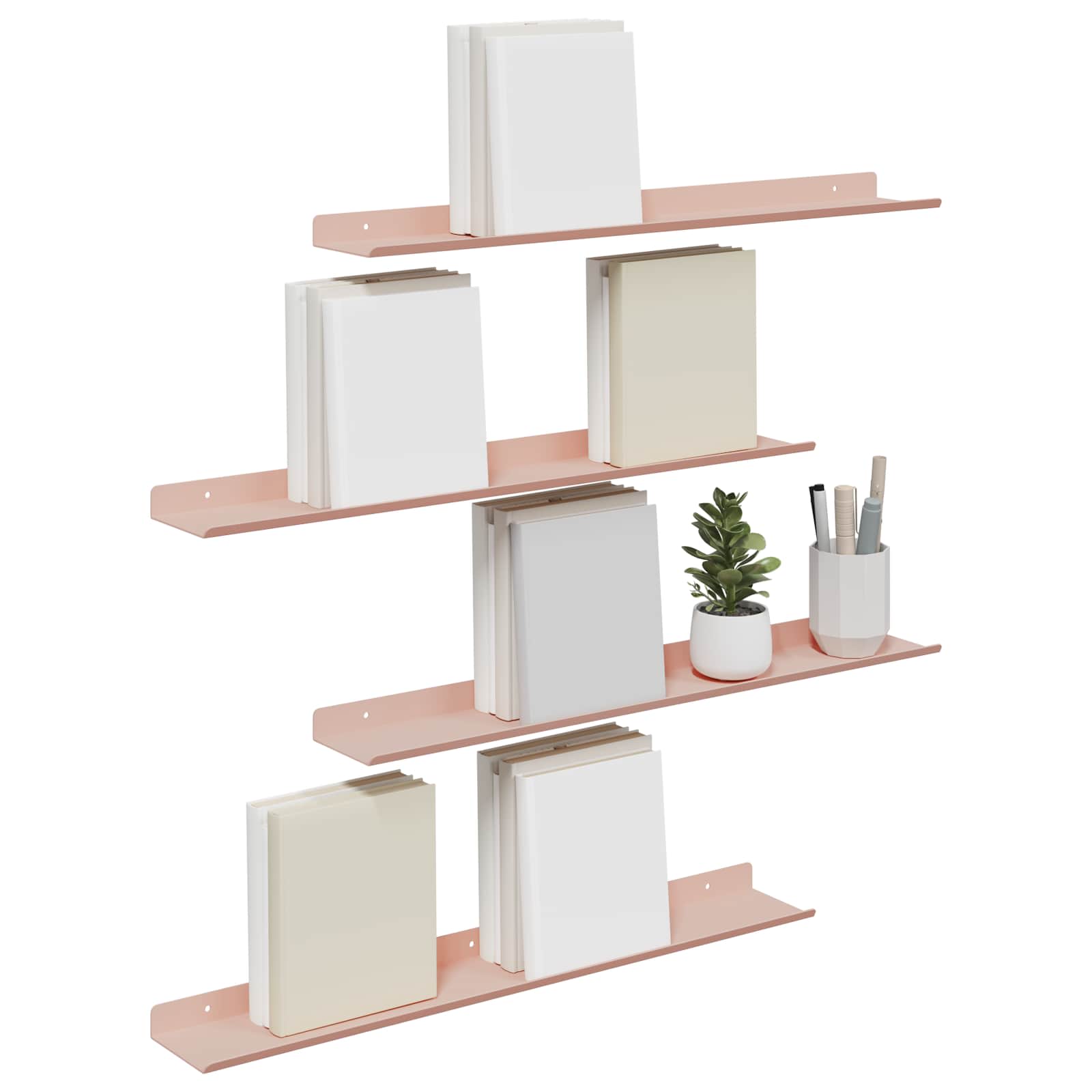 Schwebendes Regal 3 pcs Schwarz 40 x 9 x 2,5 cm Stahl
