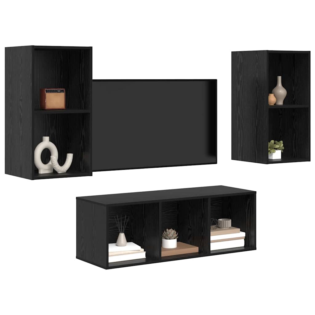 3-tlg. TV-Schrank-Set Weiß Holzwerkstoff