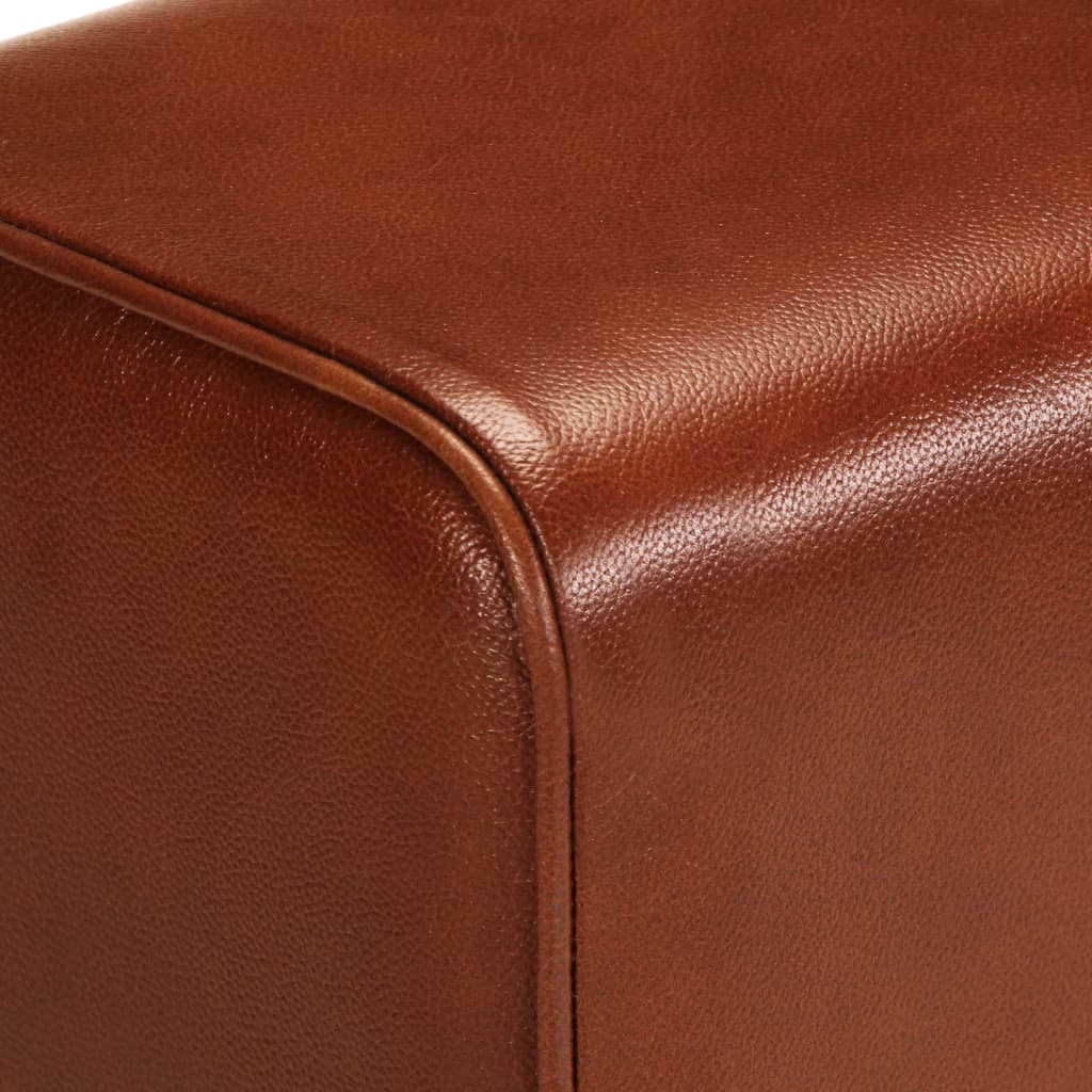 Bank Turnbock-Design 160cm Braun Echtleder Massivholz Akazie