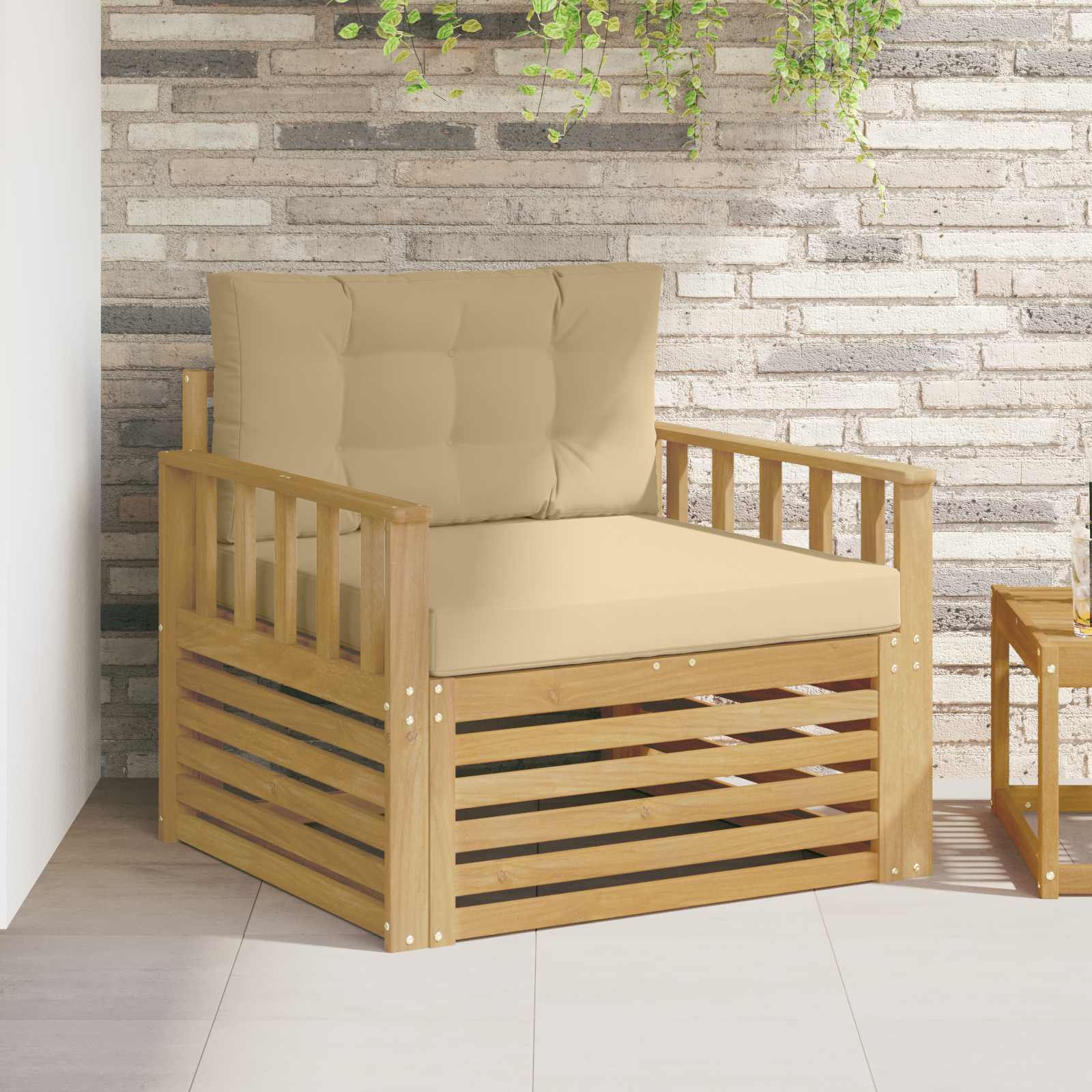 2 Stück Outdoor-Sofa Natur