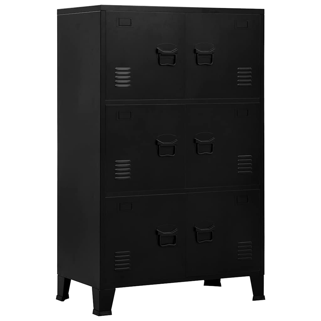Lagerschrank Industrial Schwarz 75x40x80 cm Stahl