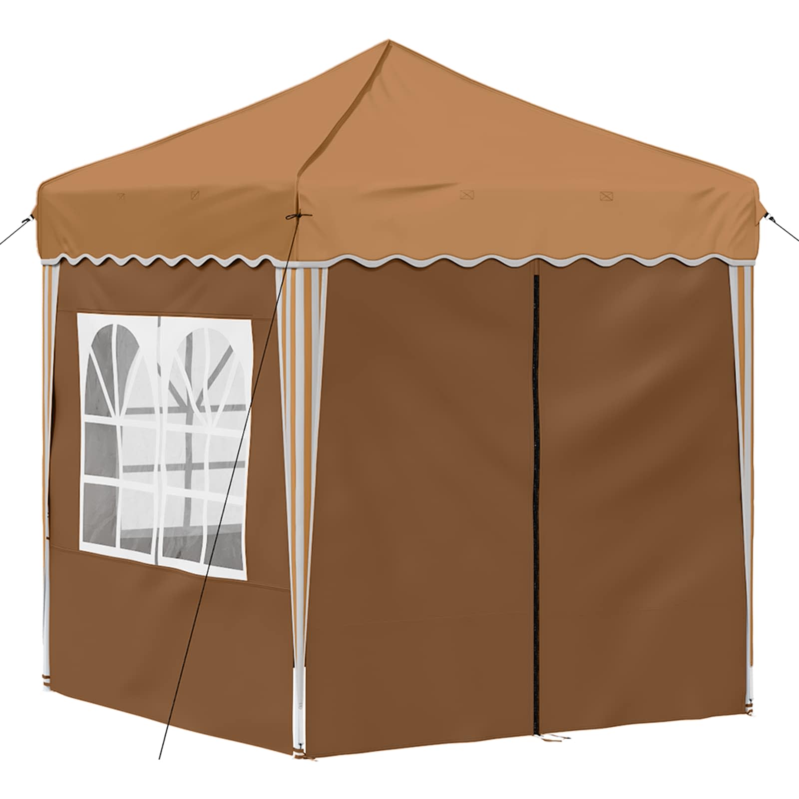Pop-up Partyzelt 195 x 195 x 245 cm Creme Oxford-Stoff
