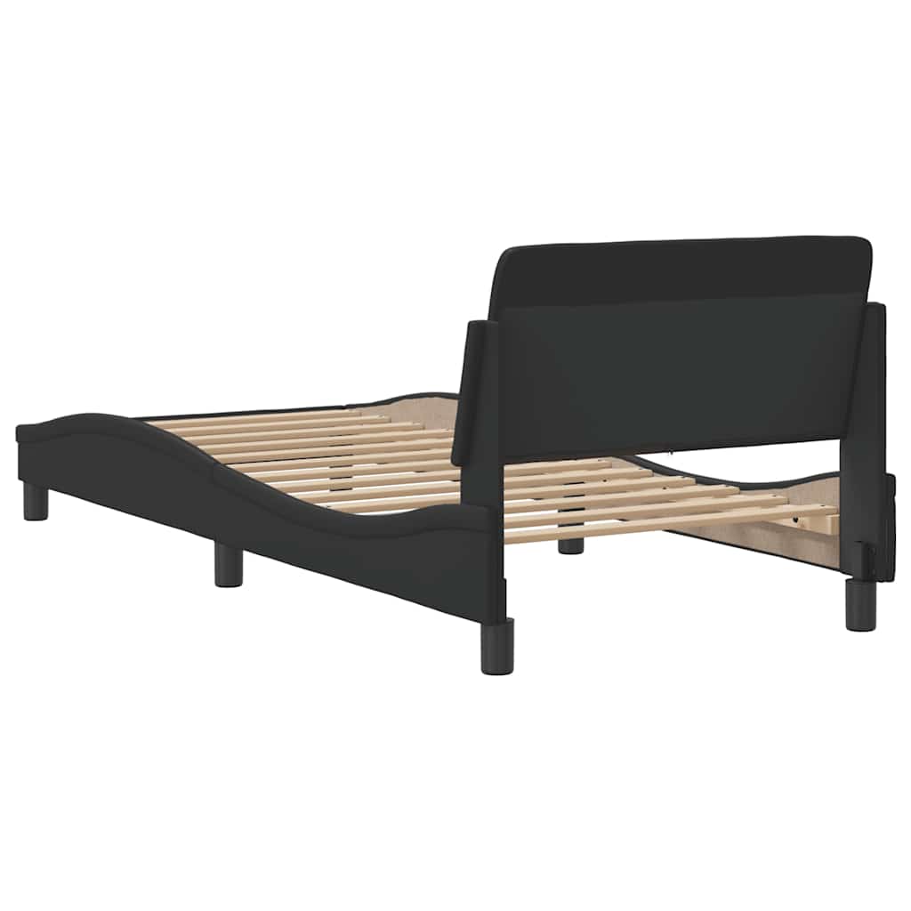 Bettgestell "Dover" Schwarz 80x200 cm Kunstleder