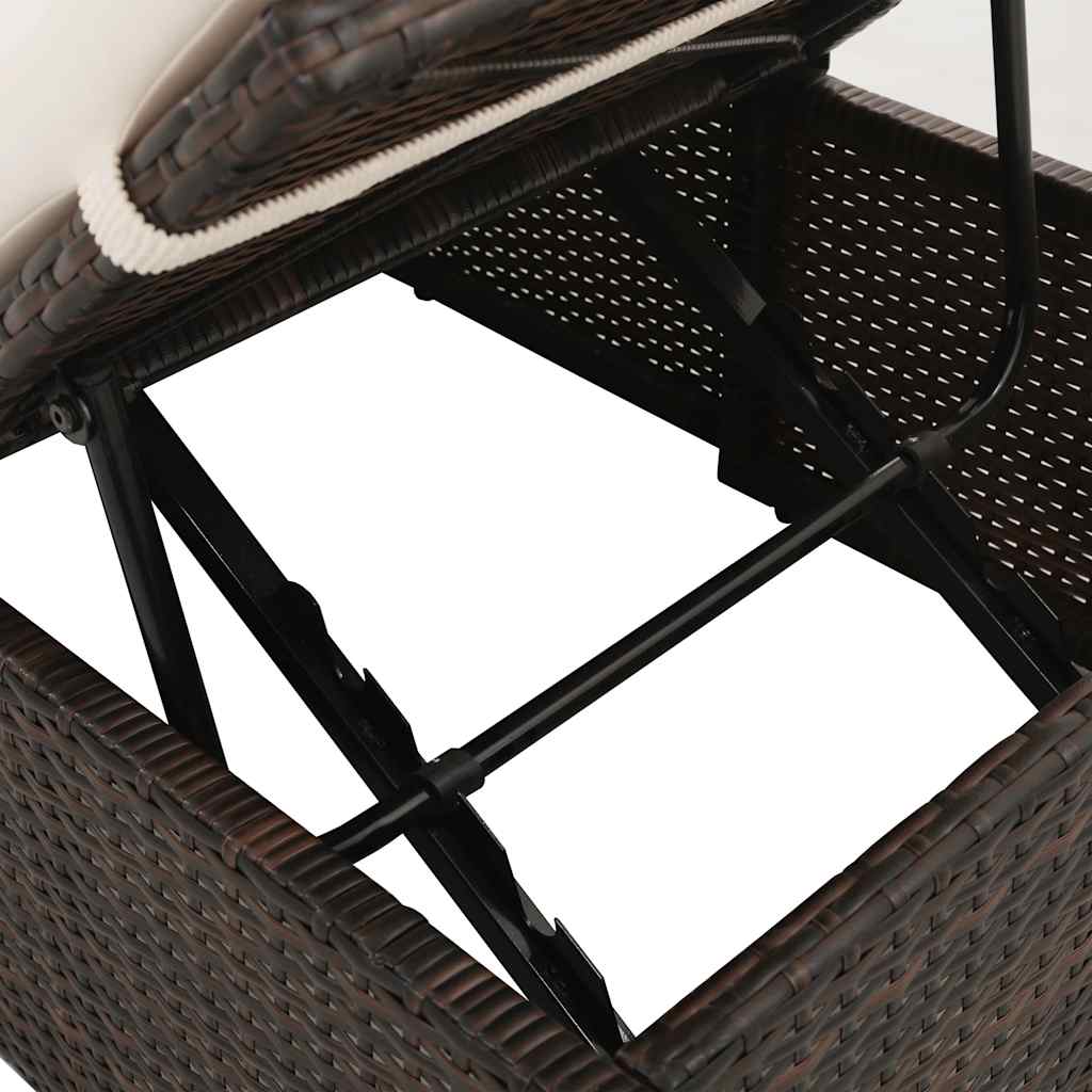 Gartenbett Schwarz 195×60 cm Poly Rattan