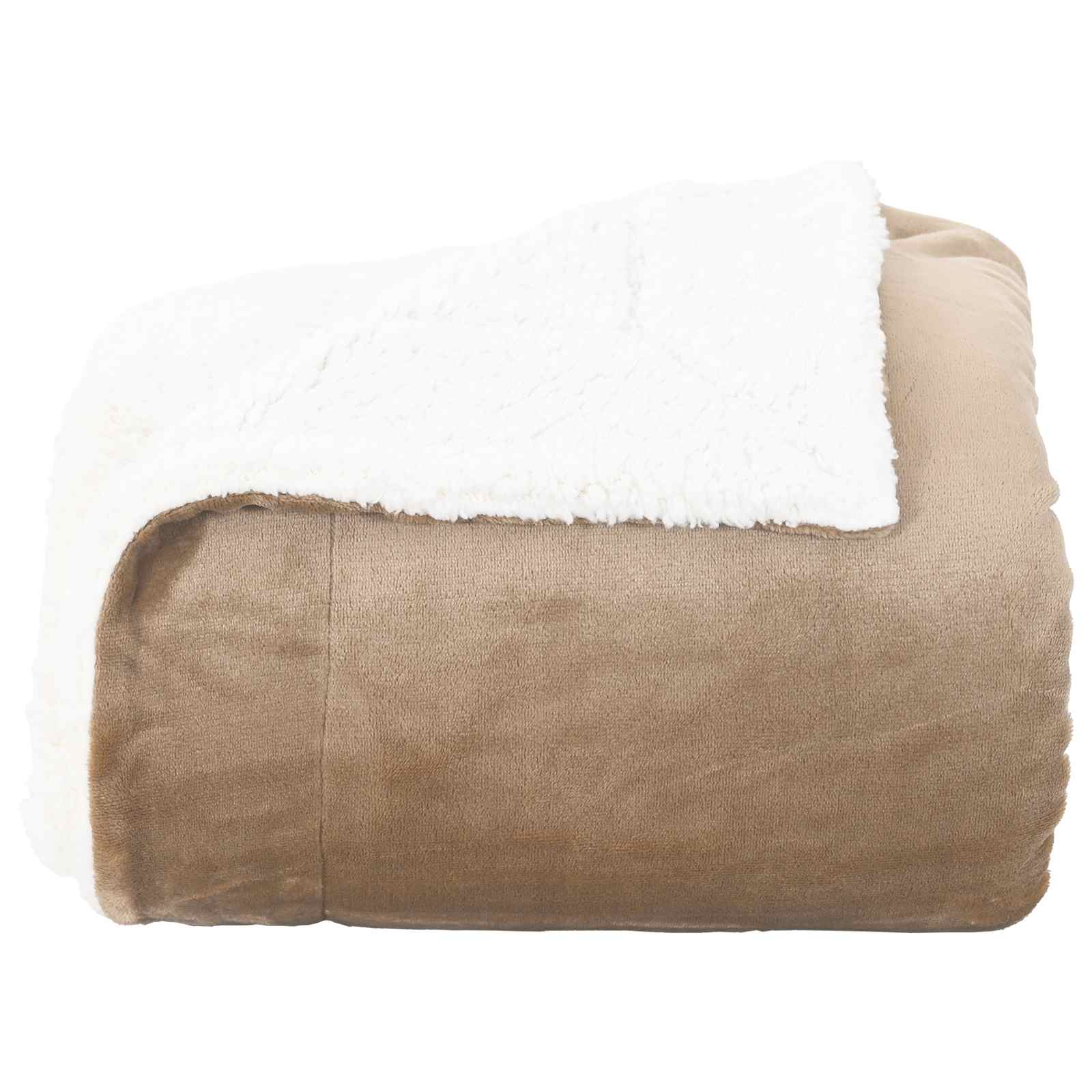Überwurfdecke Beige 130 x 150 cm Fleece