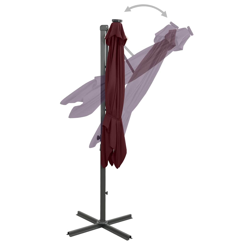 Ampelschirm mit LED-Beleuchtung 250 cm Anthrazit