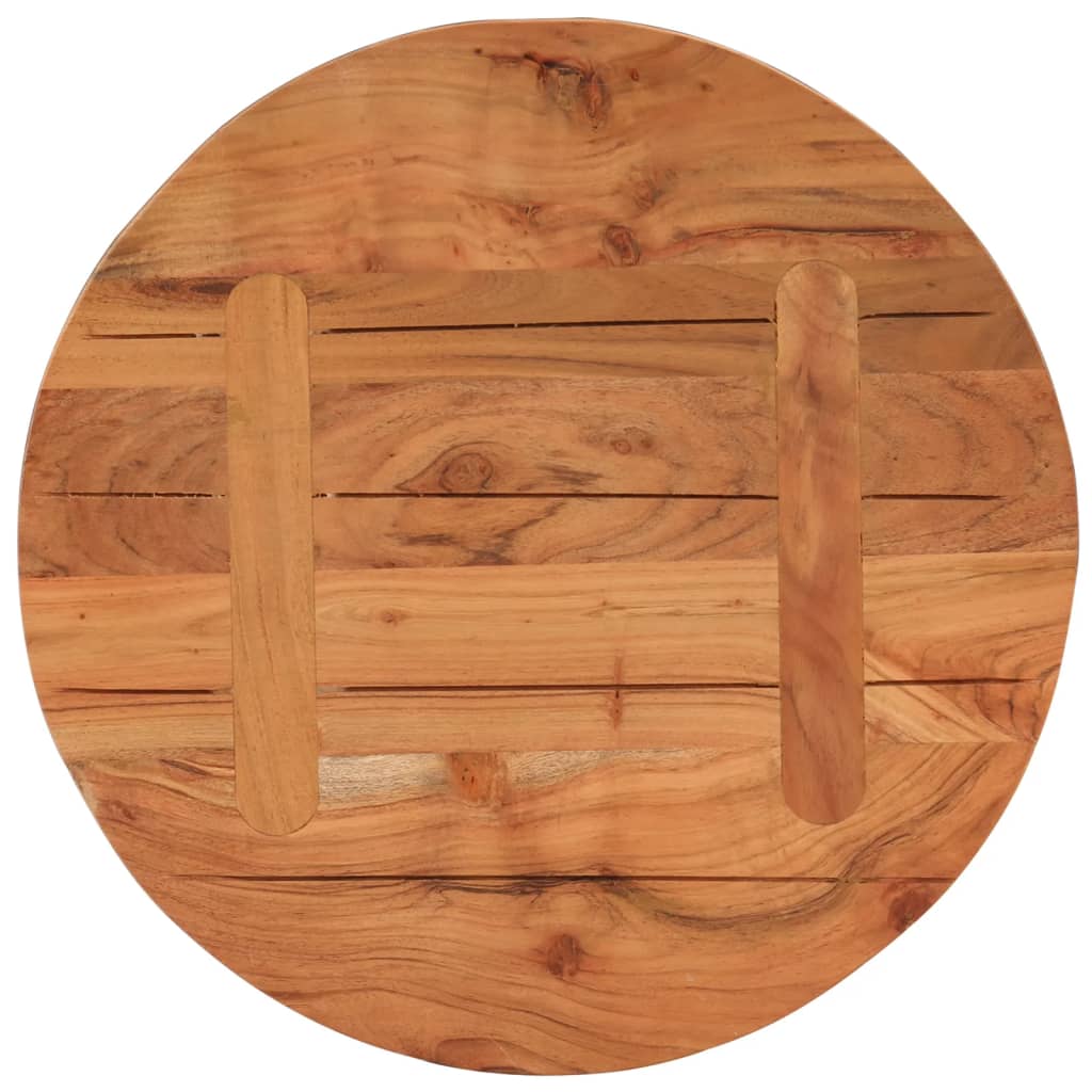 Tischplatte Ø 40x2,5 cm Rund Raues Massives Mangoholz