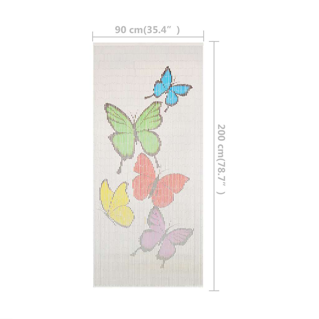 Insekten-Türvorhang Bambus Druck 90x220 cm Bambus