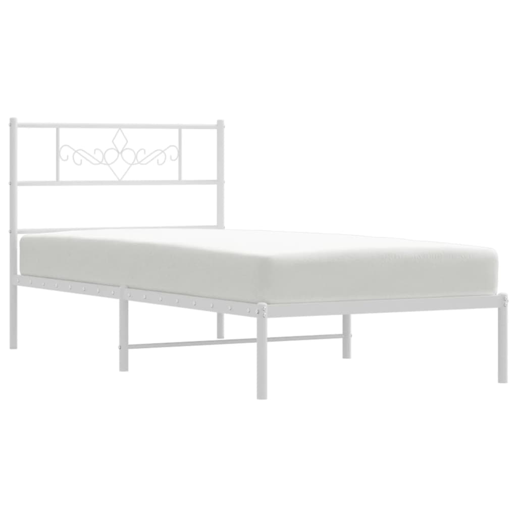 Bettgestell mit Kopfteil Metall Schwarz 100x190 cm