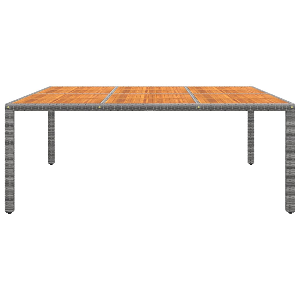 Gartentisch 200x150x75 cm Akazienholz und Poly Rattan Schwarz