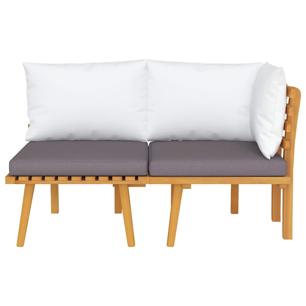 2-Sitzer-Gartensofa mit Kissen Massivholz Akazie