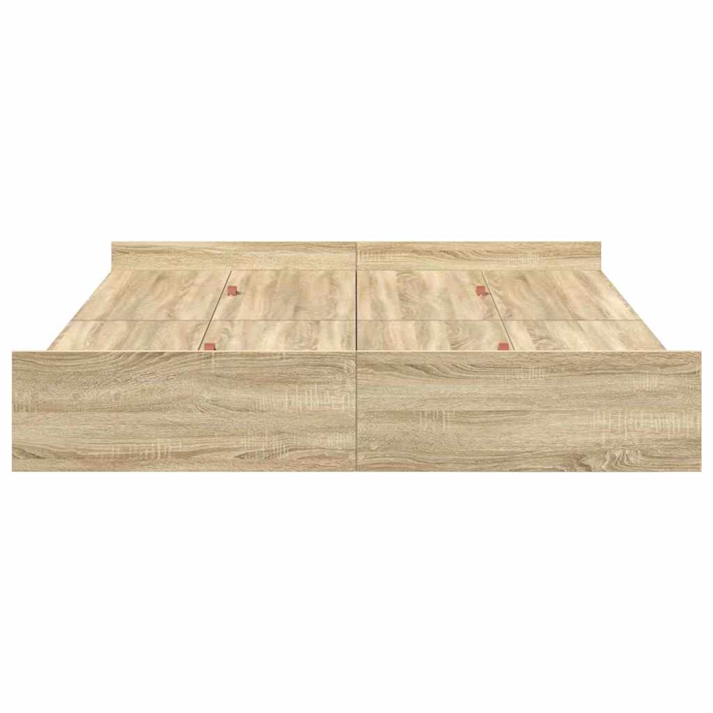 Aufbewahrungsbettgestell Weiß 200 x 200 cm Holzwerkstoff