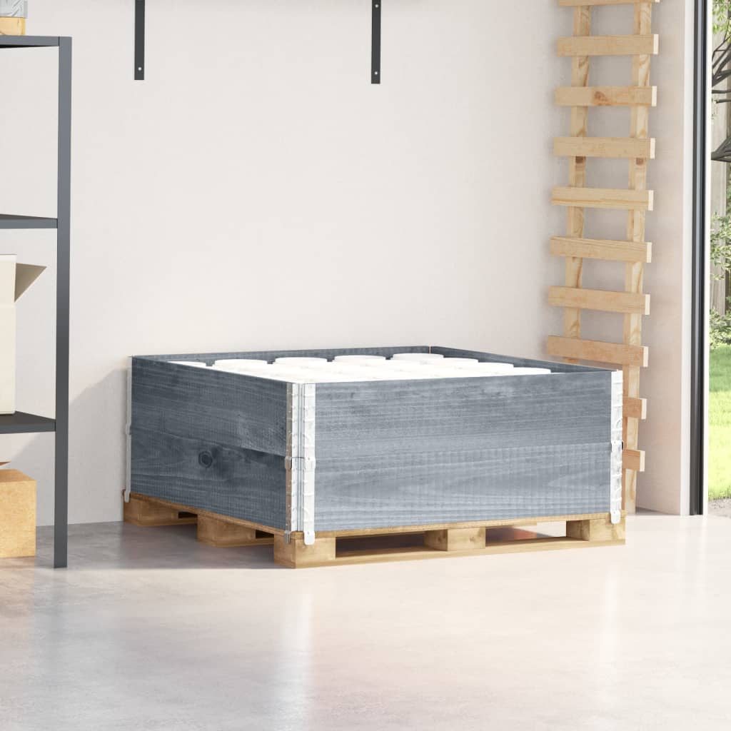 Paletten-Aufsatzrahmen Schwarz 80x60 cm Massivholz Kiefer