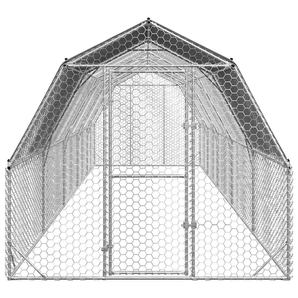 Hühnerstall mit Dach 2,5x4x2,25 m Verzinkter Stahl