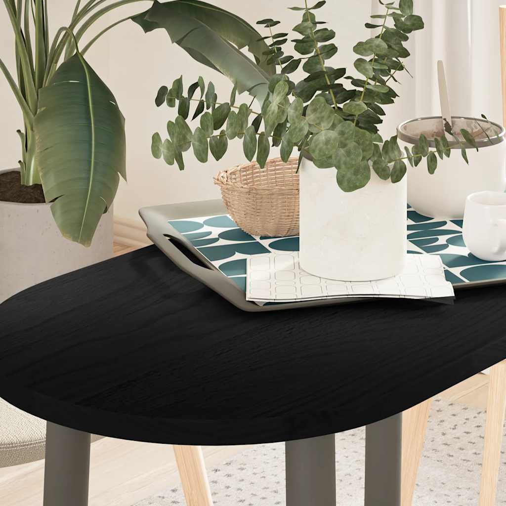 Tischplatte 80x40x2 cm Massivholz Eiche Oval