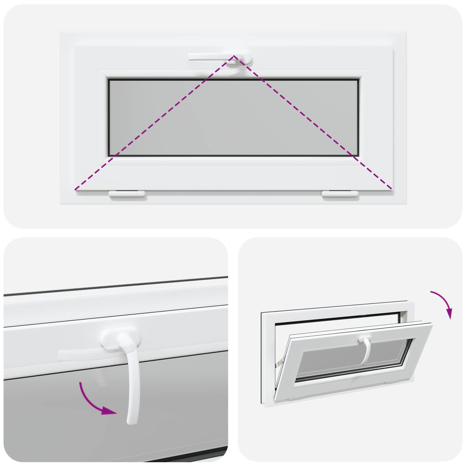 Kellerfenster RISOR 60 x 40 cm PVC und Glas Weiß