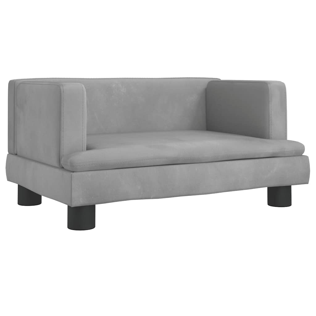 Kindersofa Blau 80x45x30 cm Samt