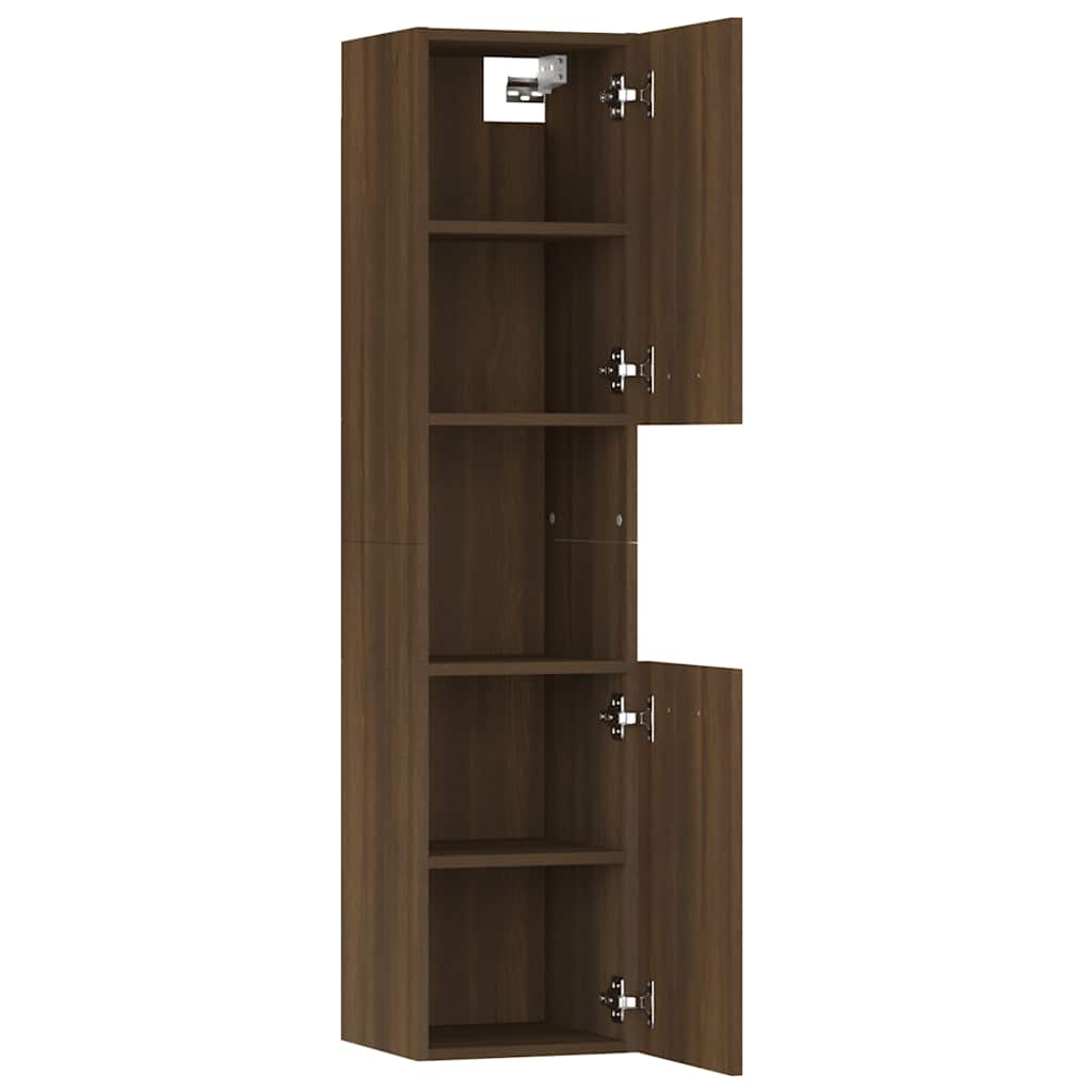 Badezimmerschrank Weiß 30x30x130 cm Holzwerkstoff