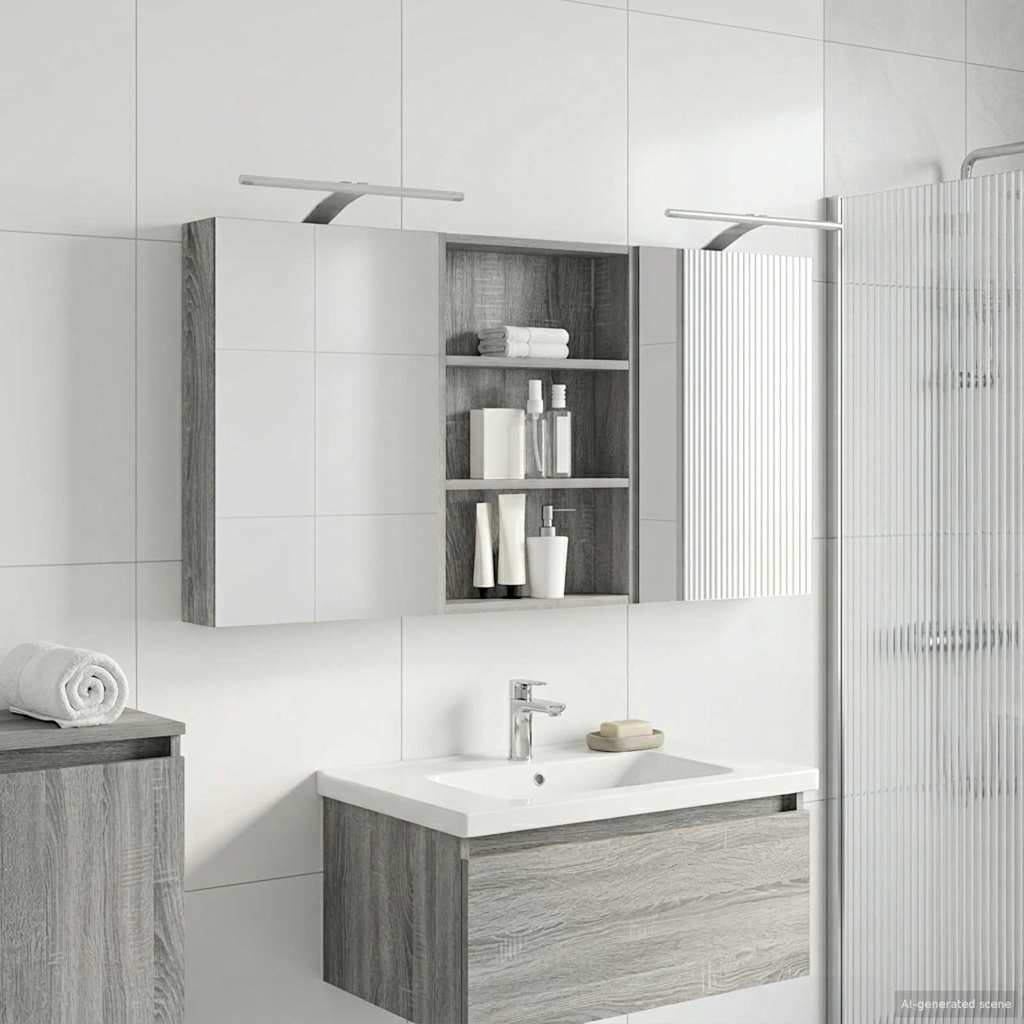 Badezimmerschrank-Set 3 pcs 80 x 10,5 x 50 cm Holzwerkstoff