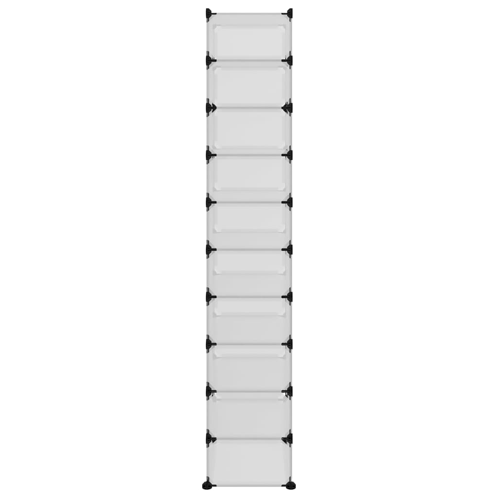 Schuhregal Transparent 93x36,5x140 cm PP