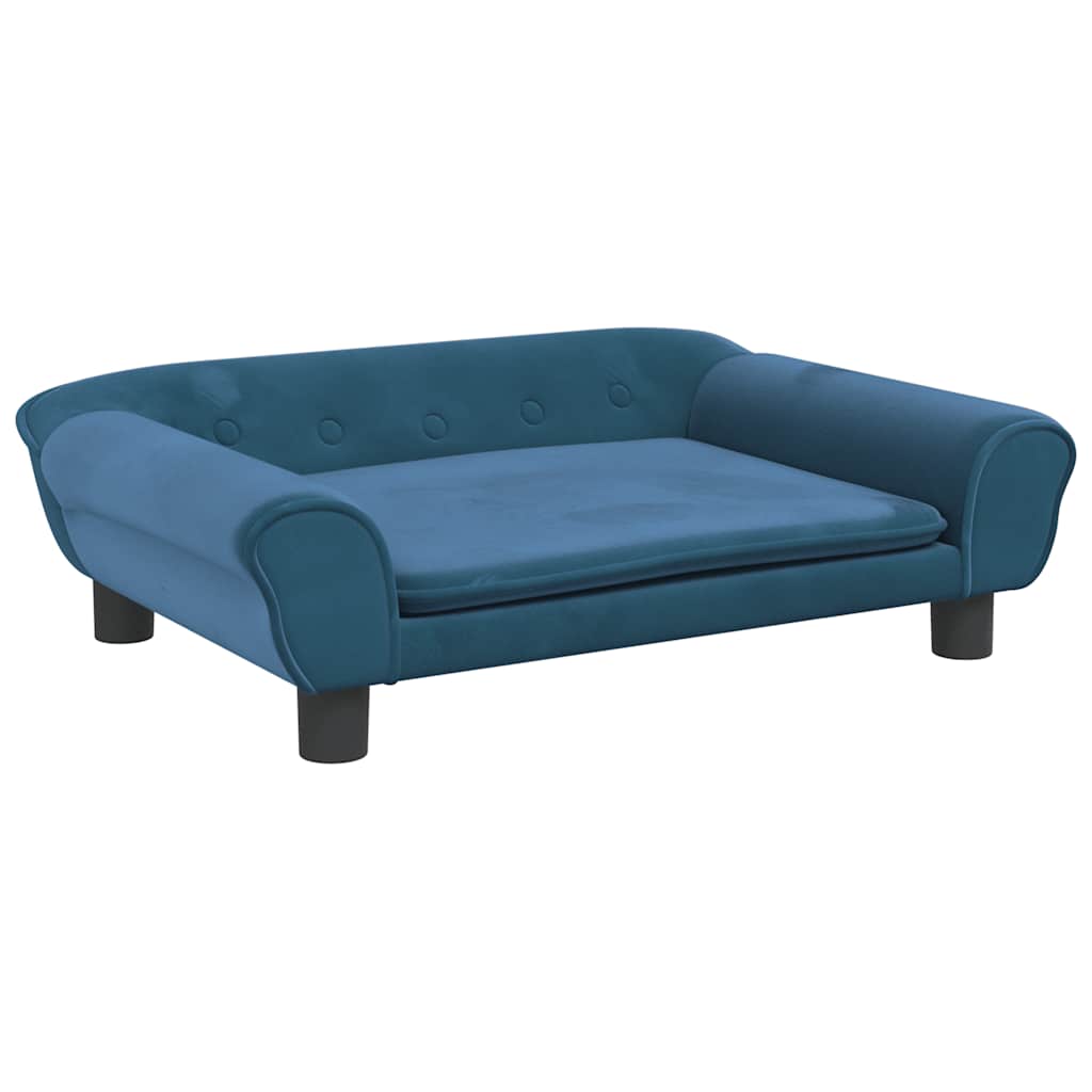 Kindersofa Blau 100x50x26 cm Samt