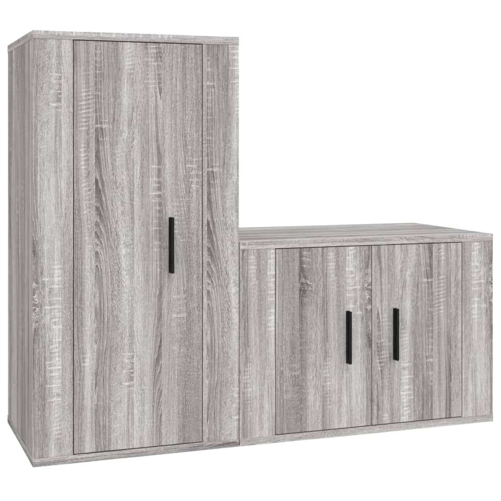 2-tlg. TV-Schrank-Set Weiß Holzwerkstoff