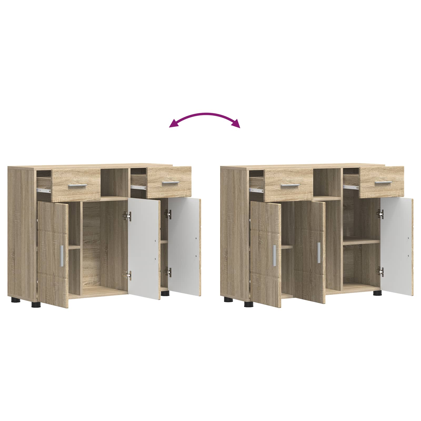 Highboard mit Regal FLORIN Weiß 60 x 35 x 182 cm Holzwerkstoff
