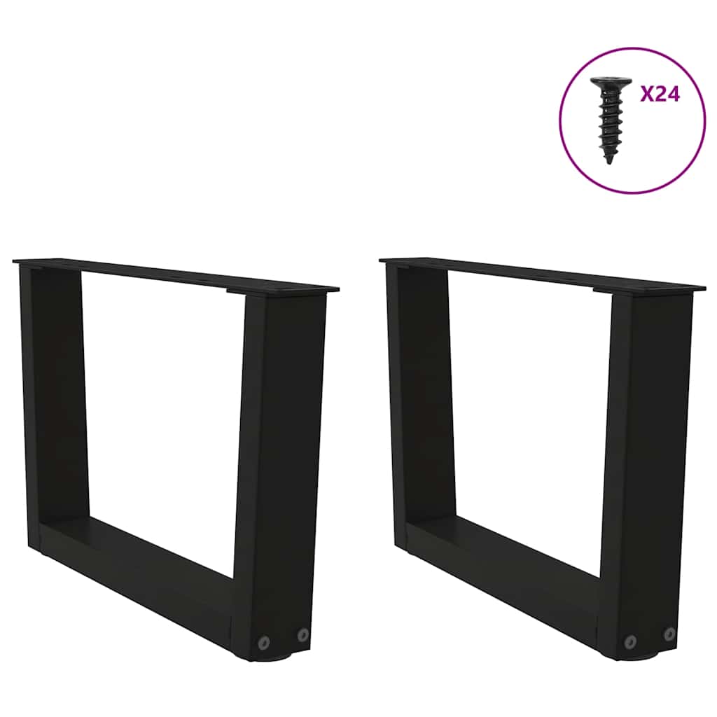 Couchtischbeine V-Form 2 Stück Schwarz 30x(30-31,3) cm Stahl