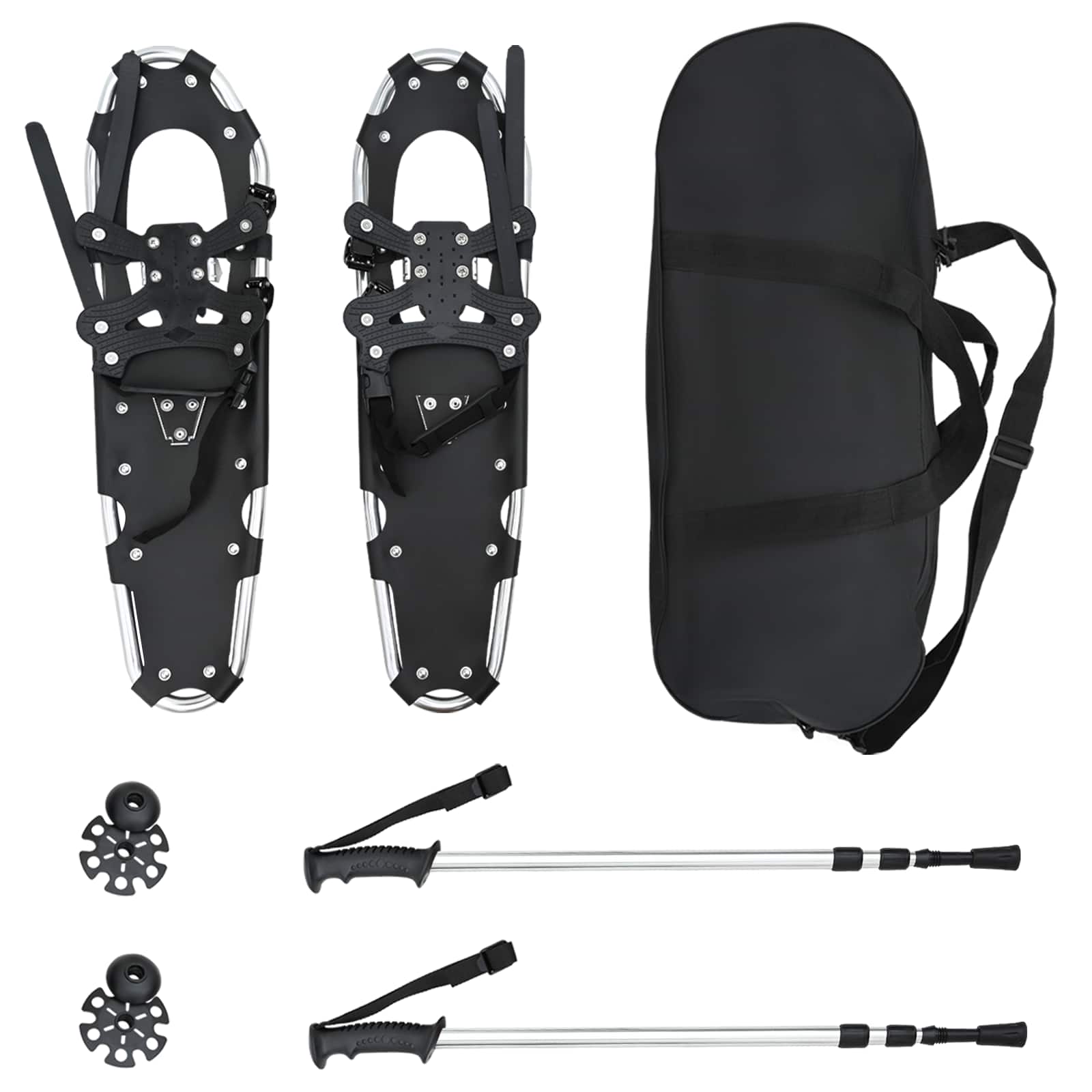 3 in 1 Schneeschuhe Silber und Schwarz 53,5 x 21 cm