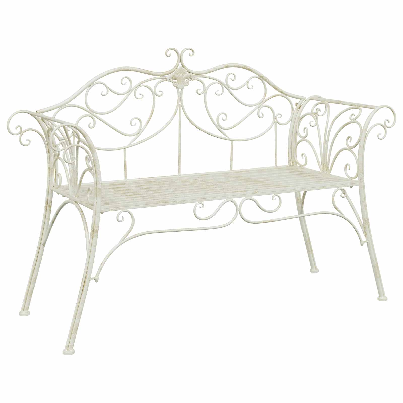 Gartenbank 2-Sitzanzahl 114 x 56,5 x 90 cm Stahl Silber Grau