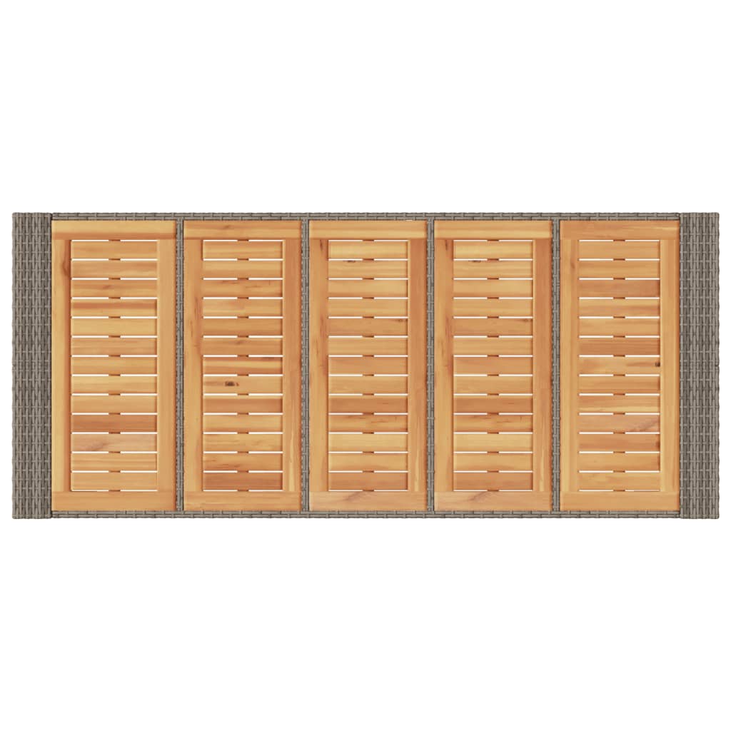 Garten-Bartisch mit Holzplatte Schwarz 105x80x110 cm Polyrattan