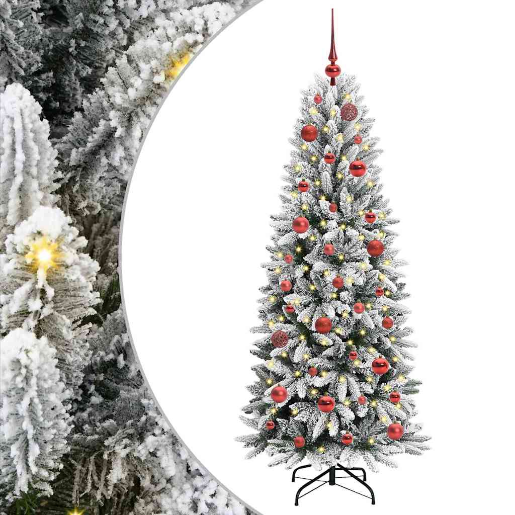 Künstlicher Weihnachtsbaum mit 150 LEDs mit Ständer Weiß 120 cm