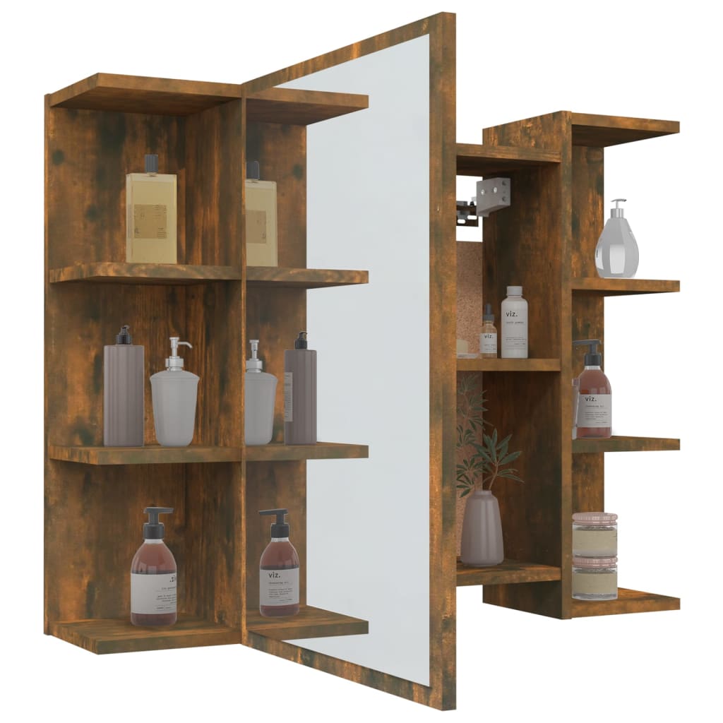 Bad-Spiegelschrank Weiß 80x20,5x64 cm Holzwerkstoff