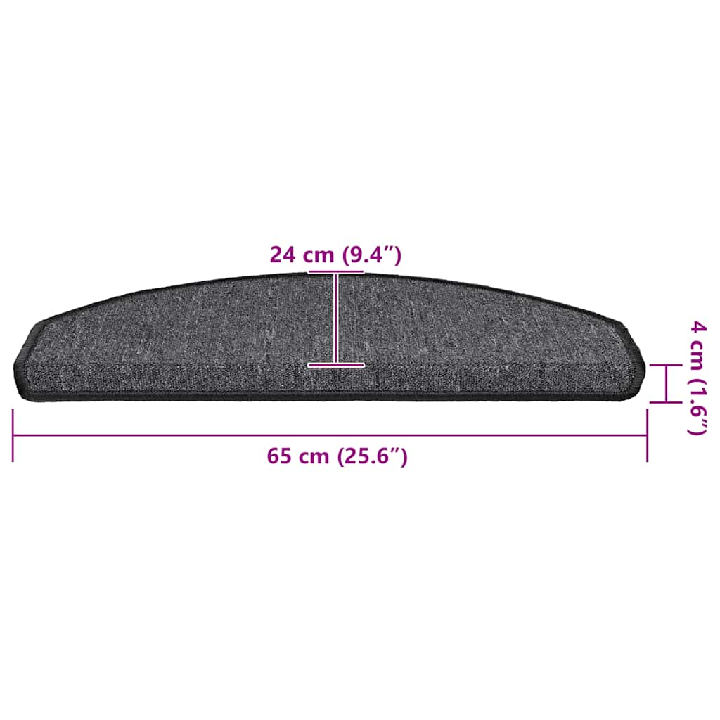 Stufenmatten 15 Stk. 56x17x3 cm Anthrazit Halbrund