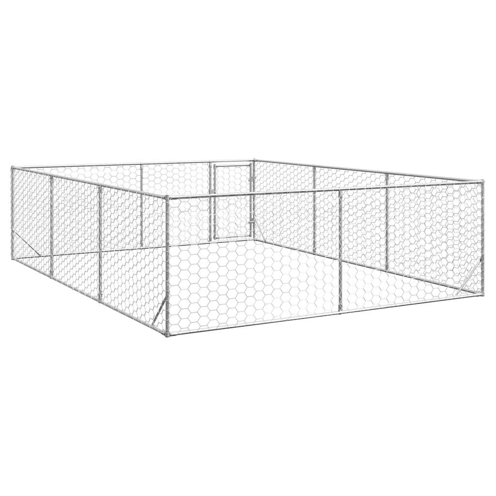 Outdoor-Hundezwinger mit Tür 2x4x1 m Verzinkter Stahl