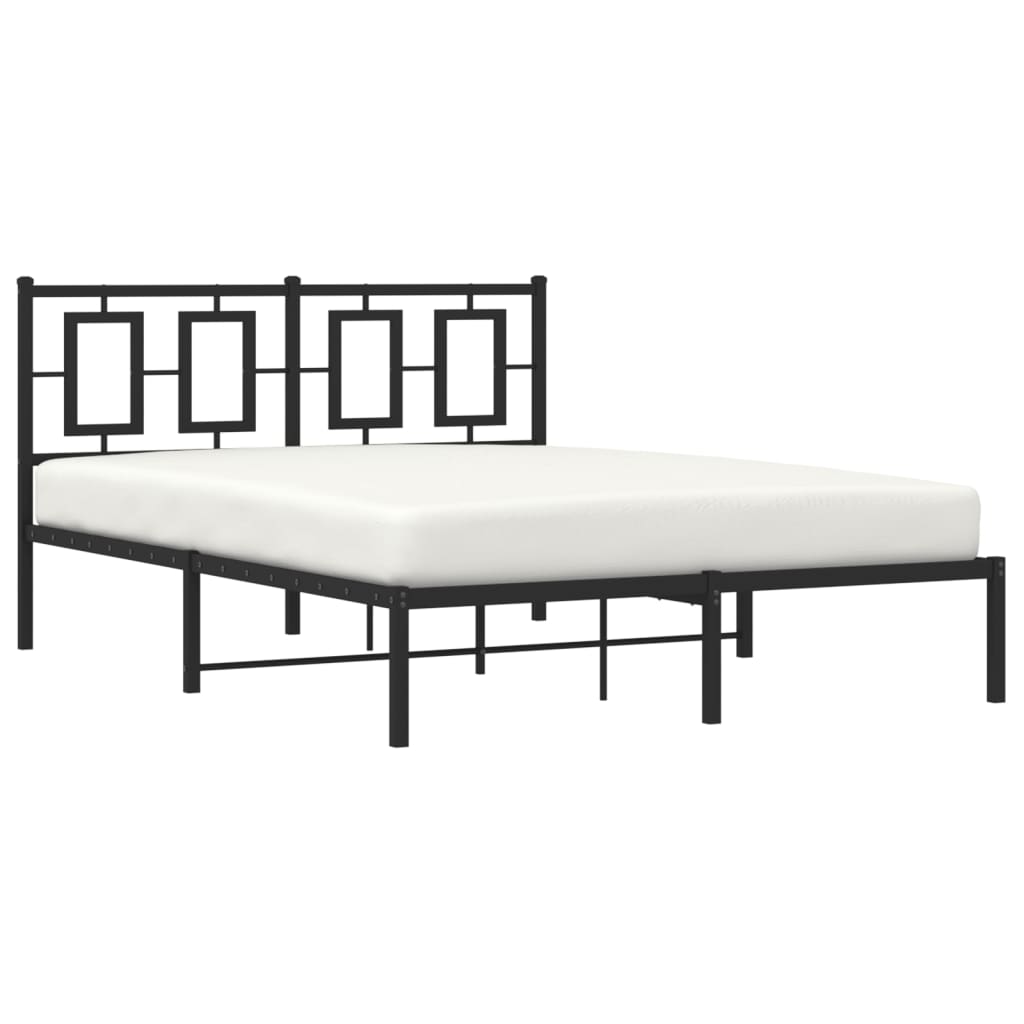 Bettgestell mit Kopf- und Fußteil Metall Weiß 180x200 cm