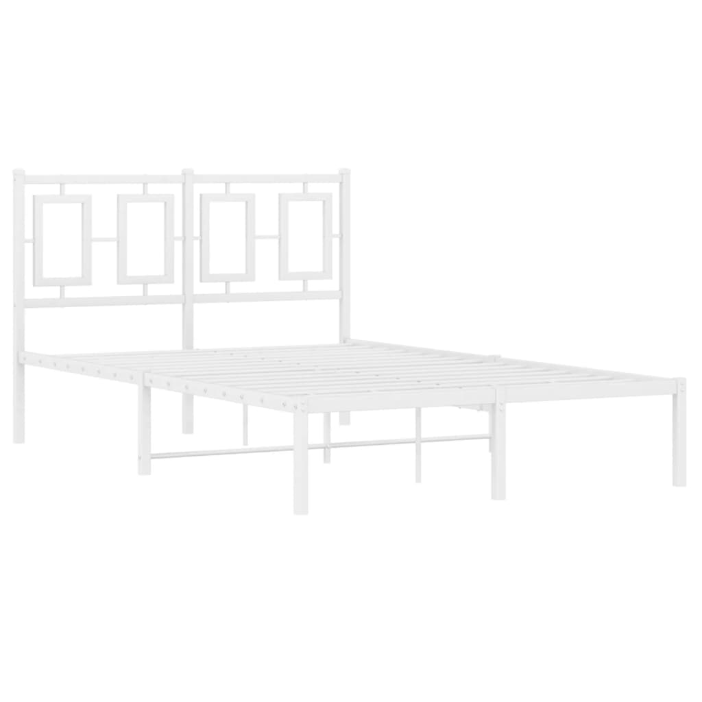 Bettgestell mit Kopf- und Fußteil Metall Weiß 180x200 cm