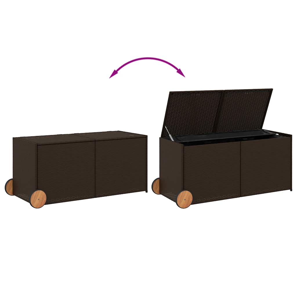 Gartentruhe Schwarz 283L Poly Rattan