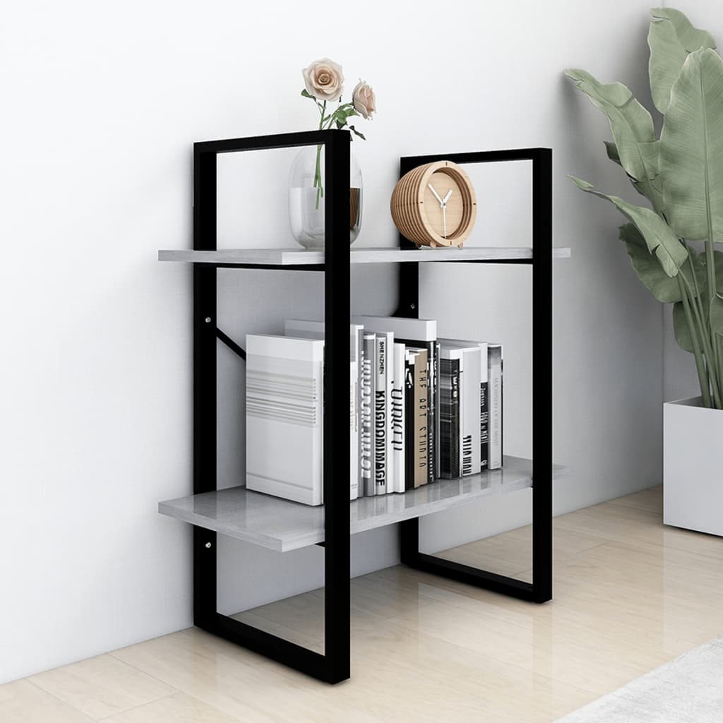 Bücherregal 2 Fächer Weiß 60x30x70 cm Holzwerkstoff