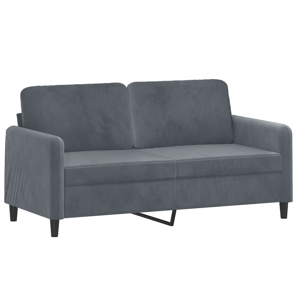 2-Sitzer-Sofa mit Zierkissen Dunkelgrün 120 cm Samt