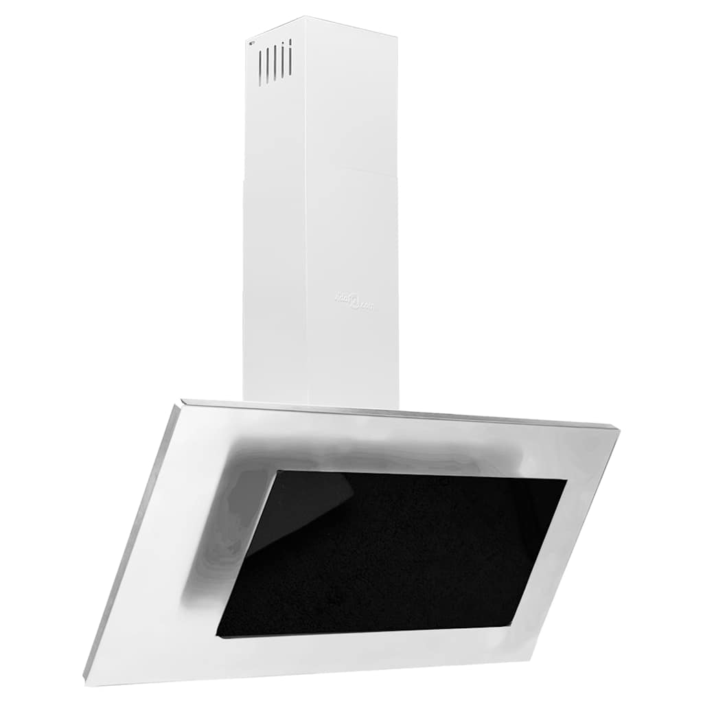 Dunstabzugshaube 60 cm Edelstahl und Hartglas Silbern