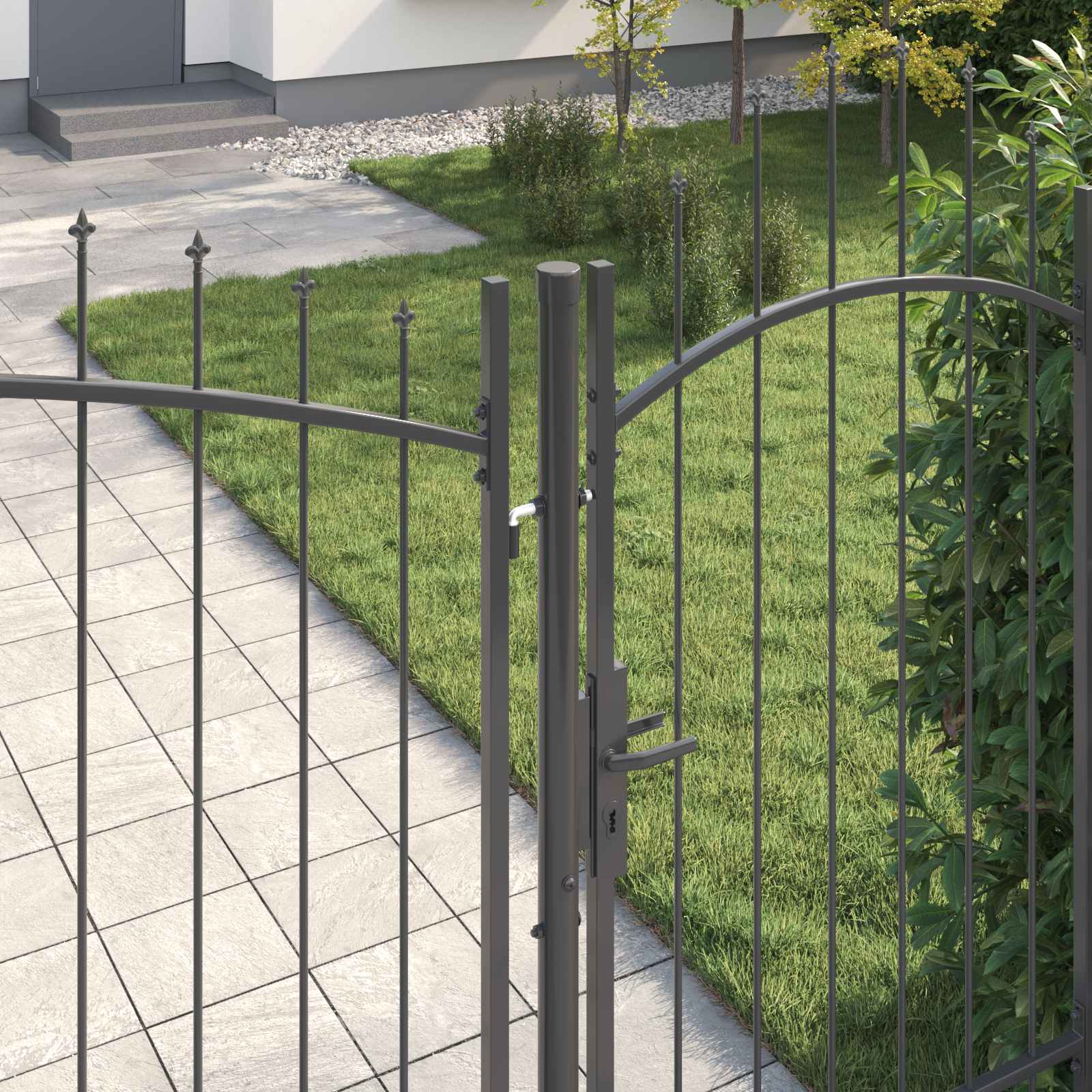 Gartentor Woerden Stahl 1x4 m Schwarz