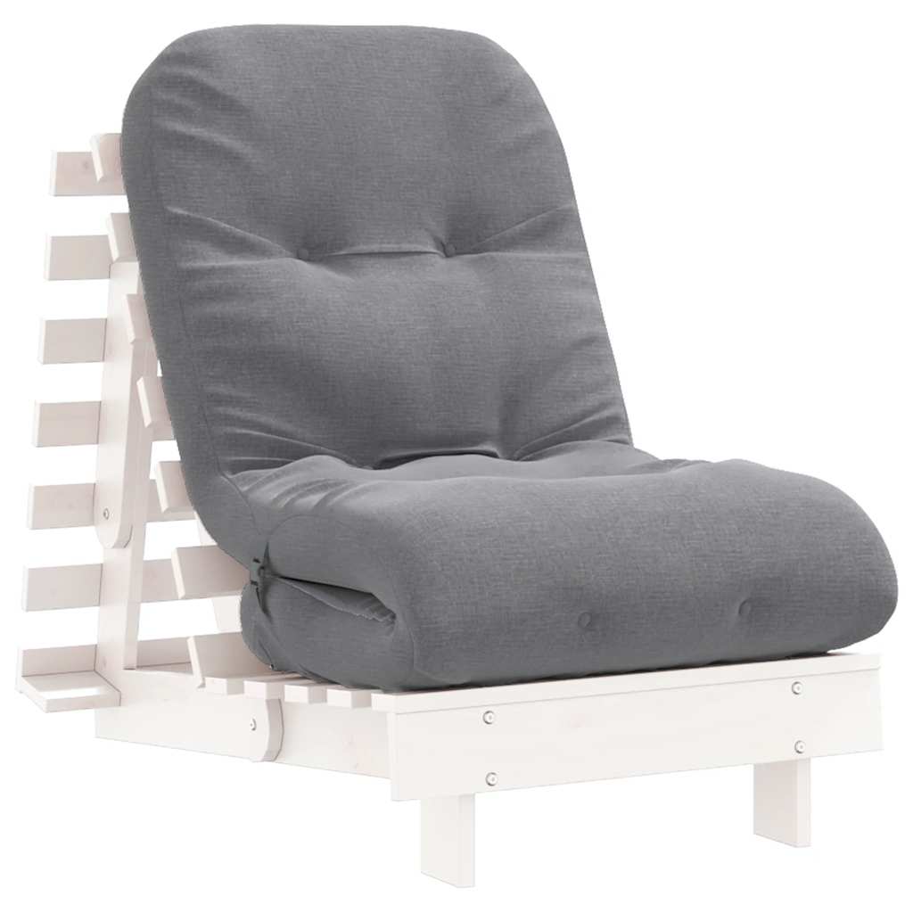 Futon Schlafsofa mit Matratze Braun 70x206x11 Massivholz Kiefer