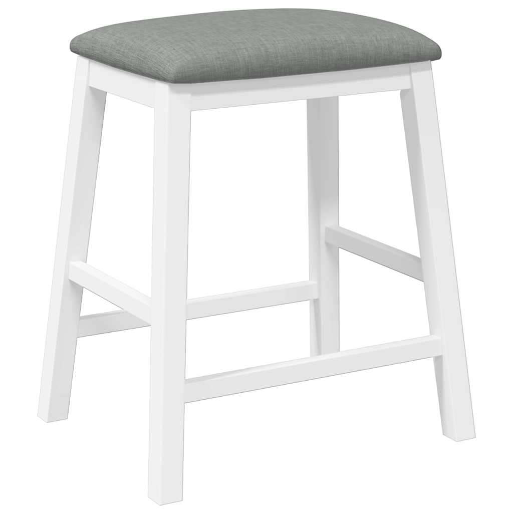Barstühle mit Kissen 2 Stk. Braun Massivholz Gummibaum