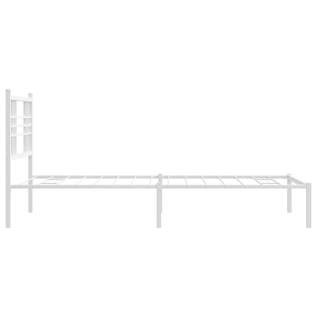 Bettgestell mit Kopf- und Fußteil Metall Schwarz 90x200 cm